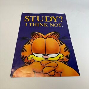 Vintage Argus Garfield Poster Study I Think Not Jim Davis Retro Decor 19"x13.5"